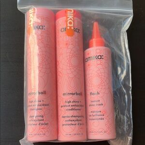 Amika High Shine Shampoo, Conditioner and Shine Mask Set